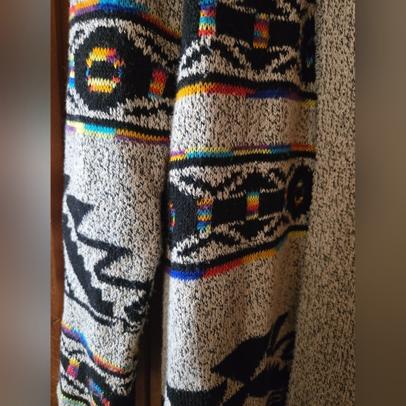 🌵 Northern Angel Boho Aztec Trench Cardigan Sweater | Women’s Large - Picture 4 of 6